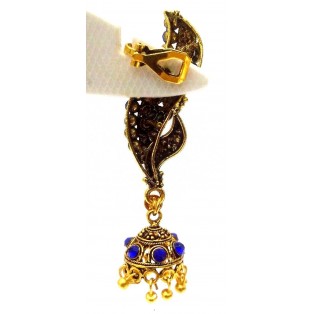 EAR CUFF Golden Oxidized Earring Jhumka Jhumki Ethnic Jewelry Long Dangle E42